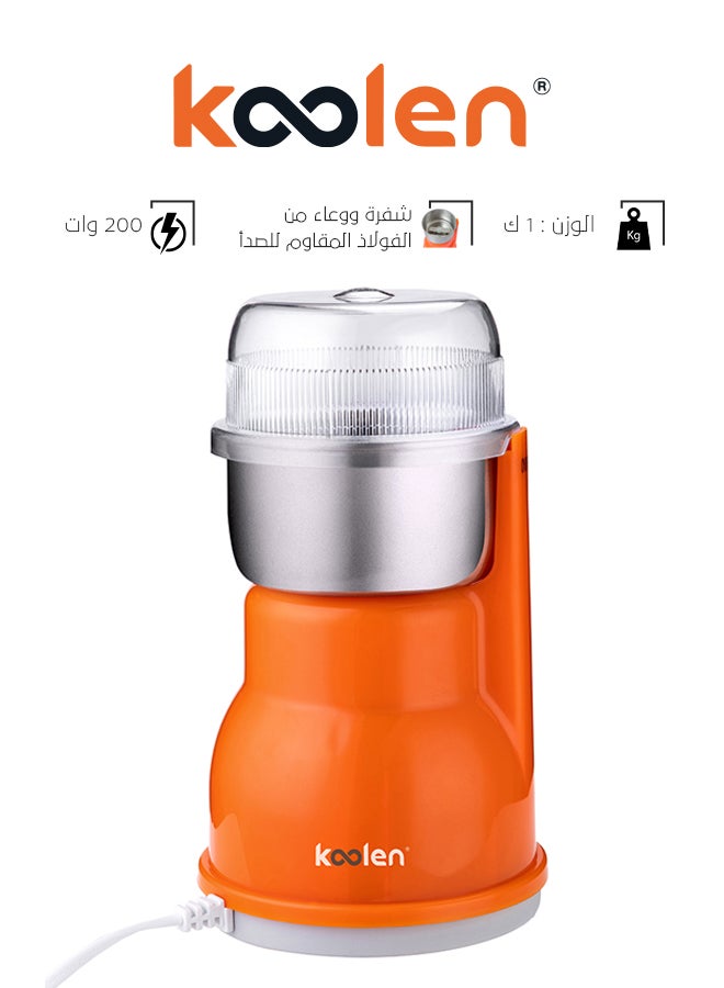 كولن مطحنة القهوة بقدرة 200 وات 200 W 801115002 برتقالي - Image 1