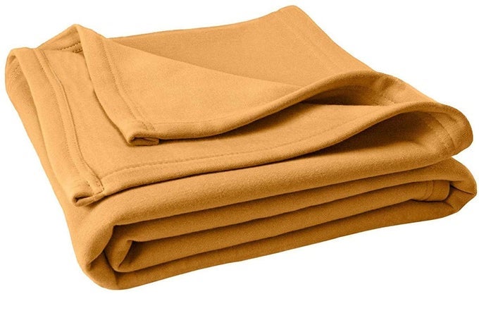 GLACIAL POLAR FLEECE BLANKET SINGLE 90 X90 INCH GOLD