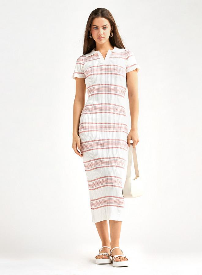 Splash FAV Ribbed Stripe Knit Dress - Image 1