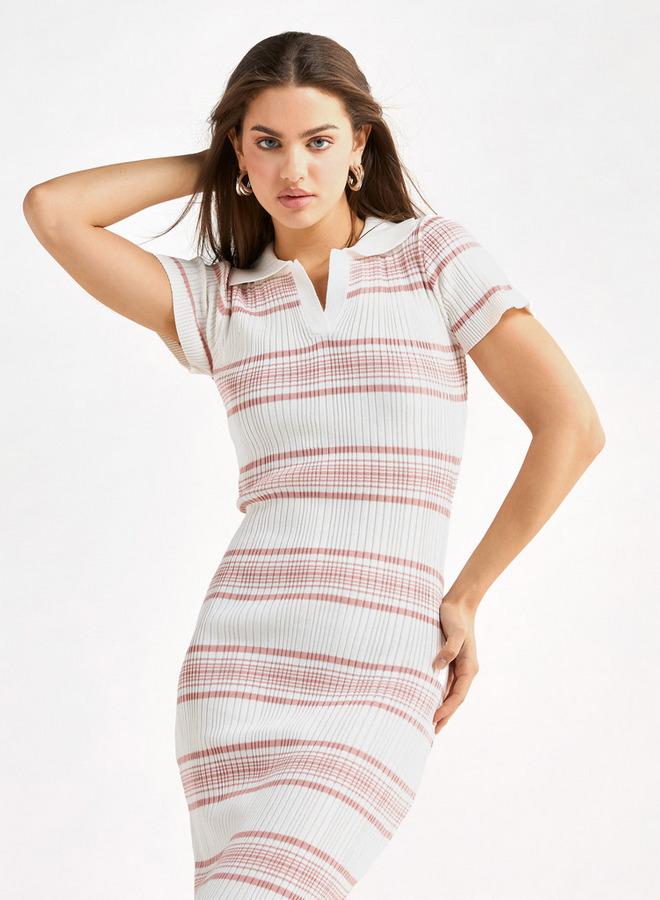 Splash FAV Ribbed Stripe Knit Dress - Image 3