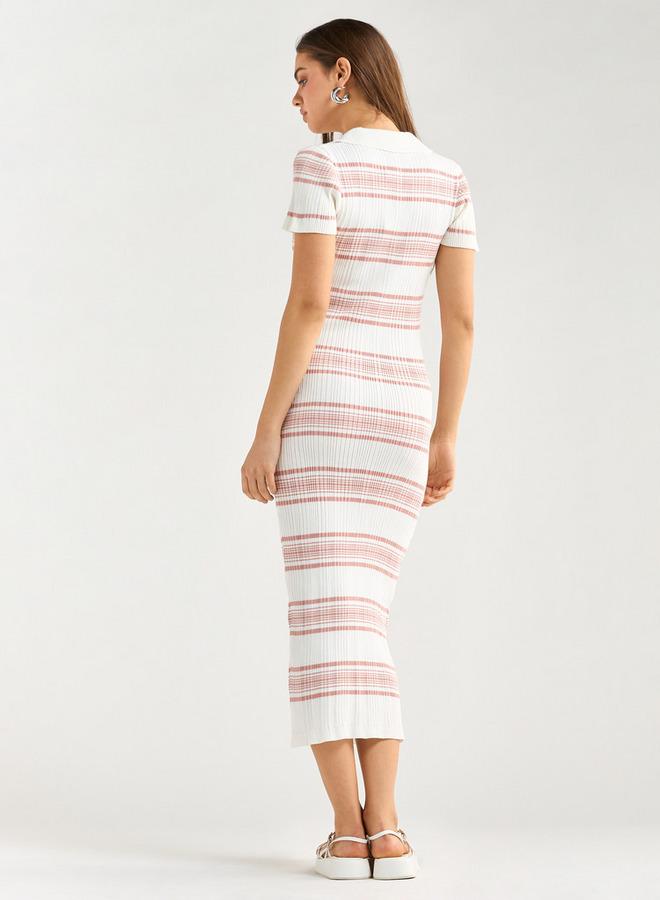 Splash FAV Ribbed Stripe Knit Dress - Image 2