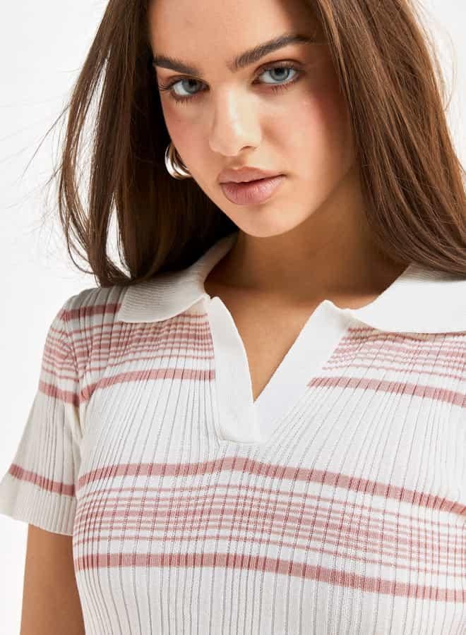 Splash FAV Ribbed Stripe Knit Dress - Image 4