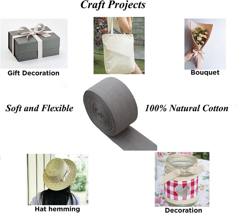 FUNORNAM 10Yard 2Inch Wide Carpet Binding Trim Plain Tape, 100% Cotton Rug Seam Ribbon Webbing - Image 5