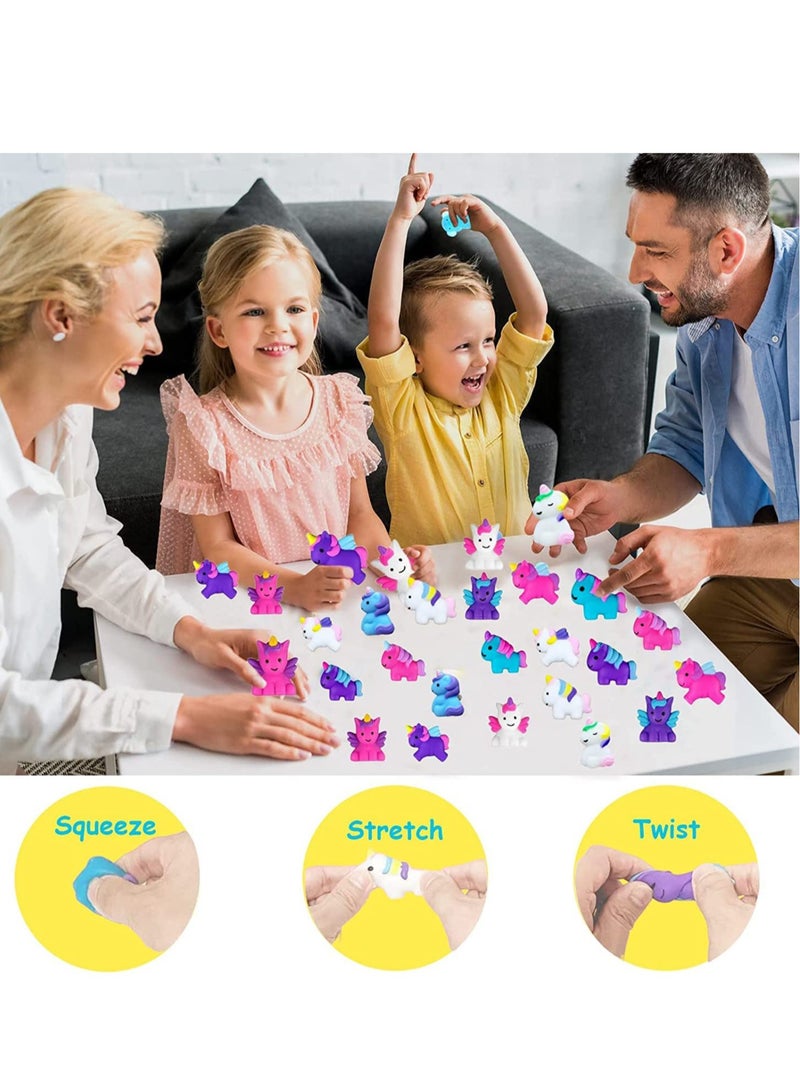 Excefore Mochi Squishy Toys, 25Pcs Unicorn Kawaii Squishies Fidget Toys Pack - Stress Relief Toys Party Bags Fillers for Boys Girls Birthday Party Favors Gifts - Image 4