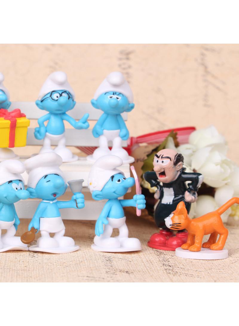 12-Piece The Smurfs Figurines Model Toys Cake Car Model - Image 3