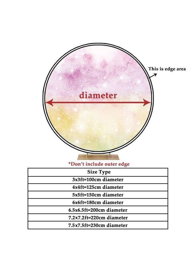 Gamegenic - Safari Baby Shower Round Backdrop Cover Jungle Animals Oh Baby Circle Backdrop Cover Tropical Leaves Zoo Animals Newborn Baby Shower Birthday Party Decoration Photo Studio Background 6.5x6.5ft - Image 1