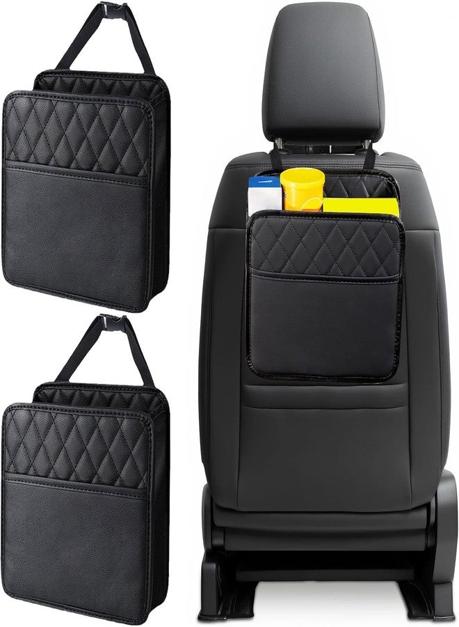 BLIXAR Car Back Seat Organizer, Hanging PU Leather Car Storage Bag, Compatible with Most Vehicles Interior Accessories Organizer [Black] (Car Back Seat 2) - Image 1
