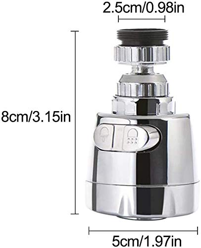 KPNG 360°Rotatable Swivel Faucet Filter Shower Head Universal Connector Movable Tap Extension Replacement Sprayer Water-saving Filter Fuvaro Bubbler For Kitchen Bathroom Sink(Pack Of-1, Short) - Image 3