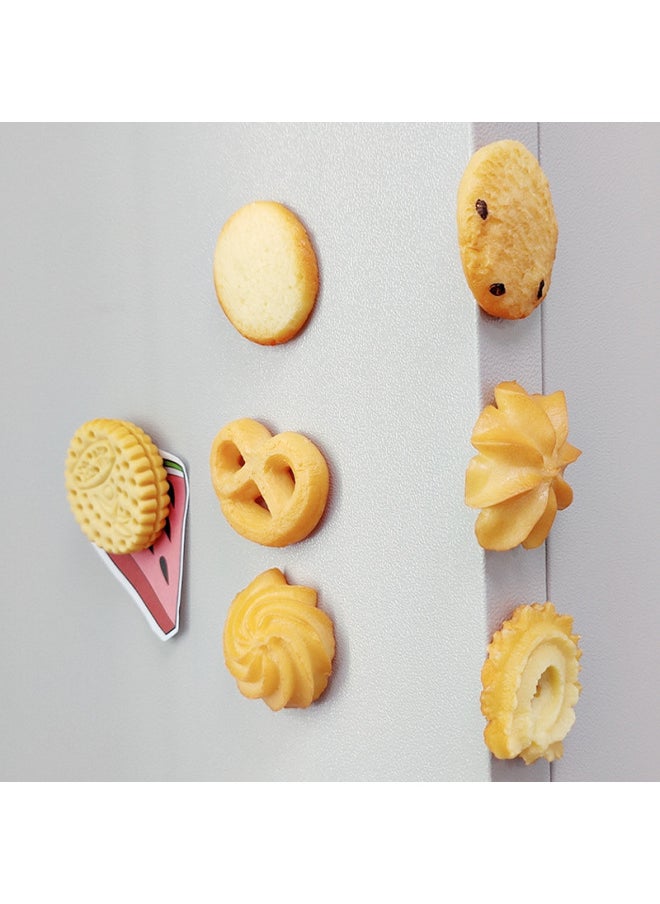 PVC Simulation Food Biscuits Cookies Three-dimensional Refrigerator Stickers Fun Dessert Sandwich Biscuits Refrigerator Magnet-Color:Thread Cookies-No Magnet  - Image 3