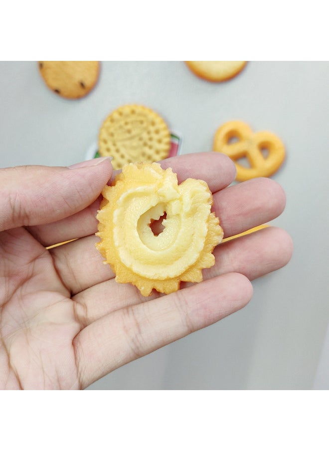PVC Simulation Food Biscuits Cookies Three-dimensional Refrigerator Stickers Fun Dessert Sandwich Biscuits Refrigerator Magnet-Color:Thread Cookies-No Magnet  - Image 5