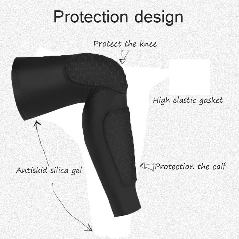 PISIQI Knee Compression Sleeves Basketball Volleyball Knee Pads Compression Leg Sleeve Football Adult Knee Brace Support Leg Sleeve Knee Protector Calf Support Snowboard Kneepad - Image 2