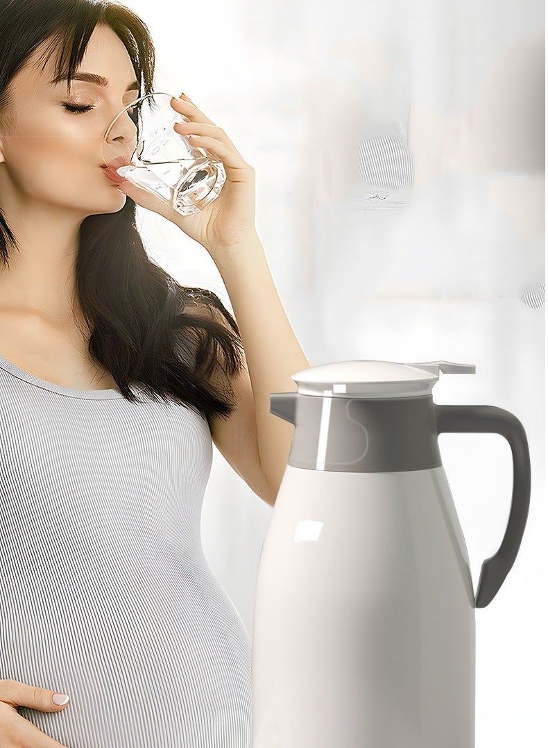 كارافة القهوة الحرارية ، 1L مزدوجة الجدران الفراغ ثيرموس أواني القهوة ، بطانة المقاوم للصدأ ، قشرة بلاستيكية ، العزل الحراري 24 ساعة ، للقهوة الساخنة أو الباردة والشاي والماء - Image 4