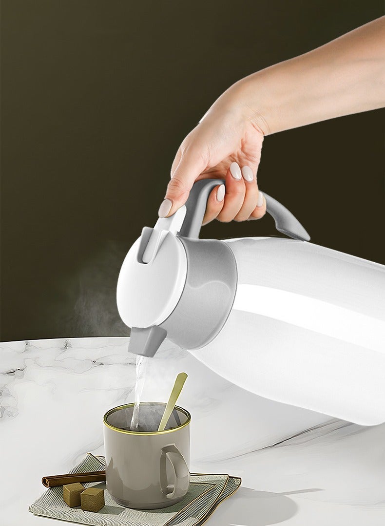 كارافة القهوة الحرارية ، 1L مزدوجة الجدران الفراغ ثيرموس أواني القهوة ، بطانة المقاوم للصدأ ، قشرة بلاستيكية ، العزل الحراري 24 ساعة ، للقهوة الساخنة أو الباردة والشاي والماء - Image 3