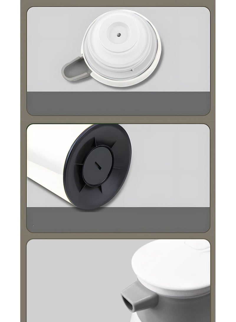 كارافة القهوة الحرارية ، 1L مزدوجة الجدران الفراغ ثيرموس أواني القهوة ، بطانة المقاوم للصدأ ، قشرة بلاستيكية ، العزل الحراري 24 ساعة ، للقهوة الساخنة أو الباردة والشاي والماء - Image 5