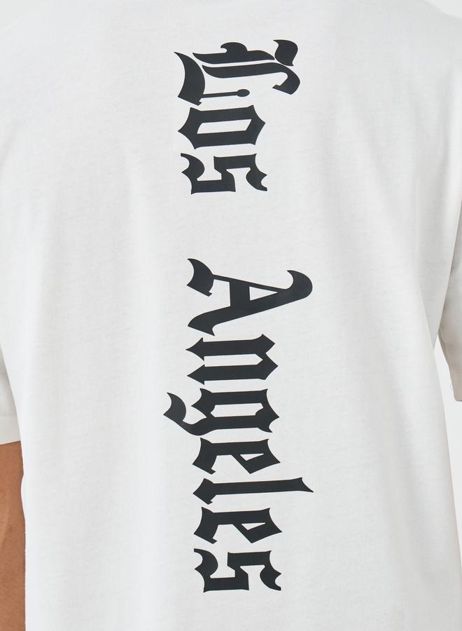 Styli Slogan Print Crew Neck Oversized T-Shirt