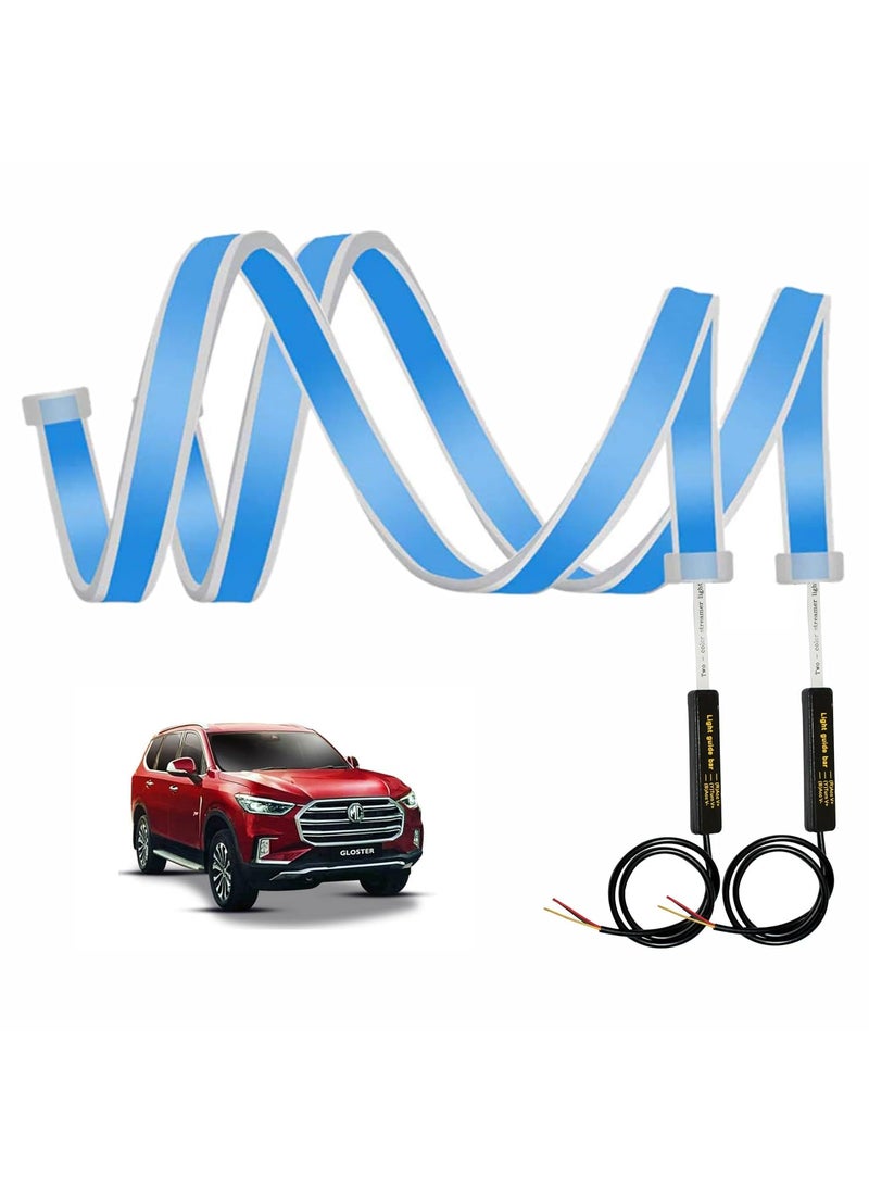 Asryd Asryd Flexible Led Light Strip Dual Color LED Headlight Strip Tube Light White Amber Daytime Running Light Waterproof 24 Inch 2PcsFor MG Gloster  - Image 1