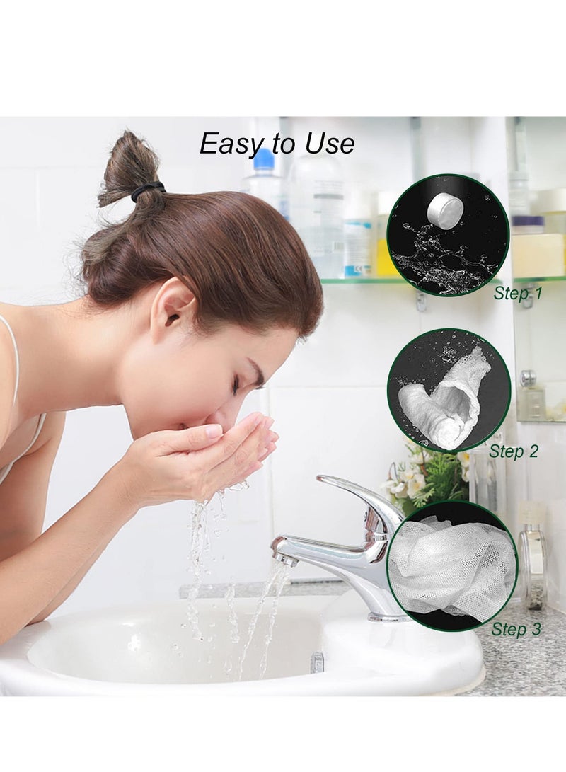 100 قطعة من المناشف المضغوطة، مناشف مبللة صغيرة محمولة وقابلة للتخلص، قماش غير منسوج ناعم من القطن النقي لتنظيف الوجه للسفر، المنزل، الجمال، والرياضات الخارجية - Image 2