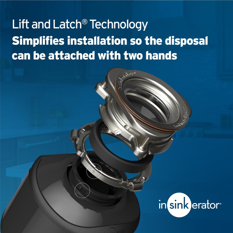 InSinkErator Badger 5 Garbage Disposal with Power Cord, Standard Series 1/2 HP Continuous Feed Food Waste Disposer, Badger 5 W/C, No Size, Black/Gray - Image 5