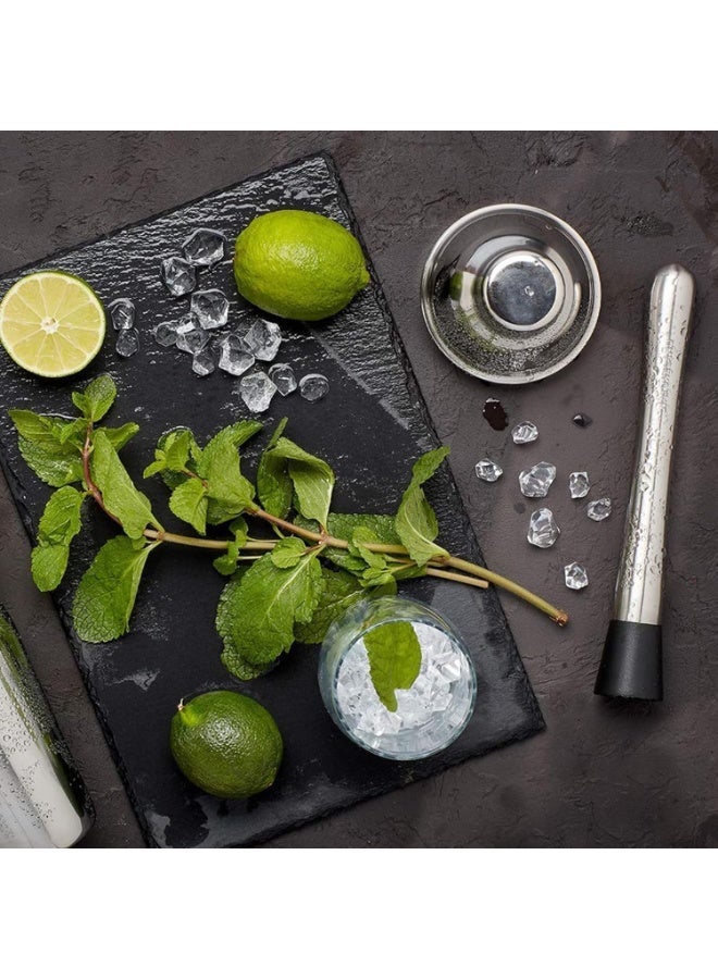 Kitchen Cocktail Mixer – Stainless Steel Fruit Crusher with Durable Nylon Head – Professional Home Bar Tool for Mixing Fresh Fruit Drinks and Cocktails – Silver - Image 2