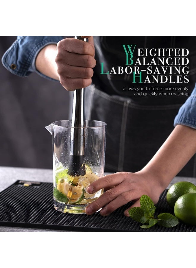 Kitchen Cocktail Mixer – Stainless Steel Fruit Crusher with Durable Nylon Head – Professional Home Bar Tool for Mixing Fresh Fruit Drinks and Cocktails – Silver - Image 5