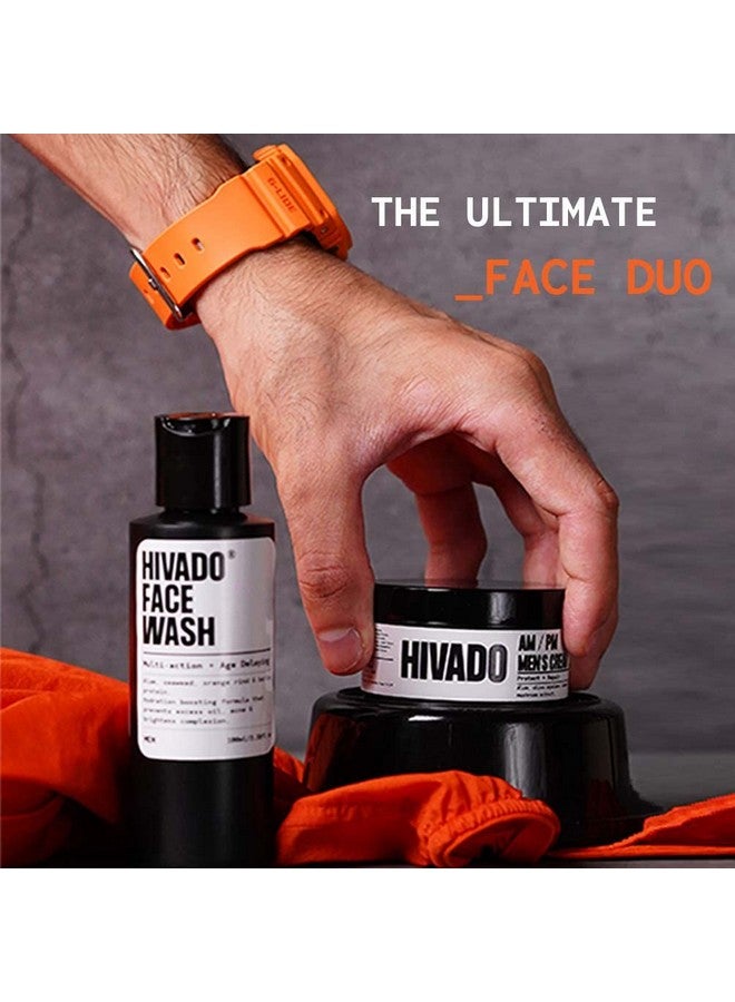 Hivado Men’s Face Wash & AM/PM Cream Combo Pack - Deep Cleansing Face Wash & Hydrating Day/Night Cream for Men - Anti-Aging, Moisturizing Skincare Set for All Skin Types - Image 2