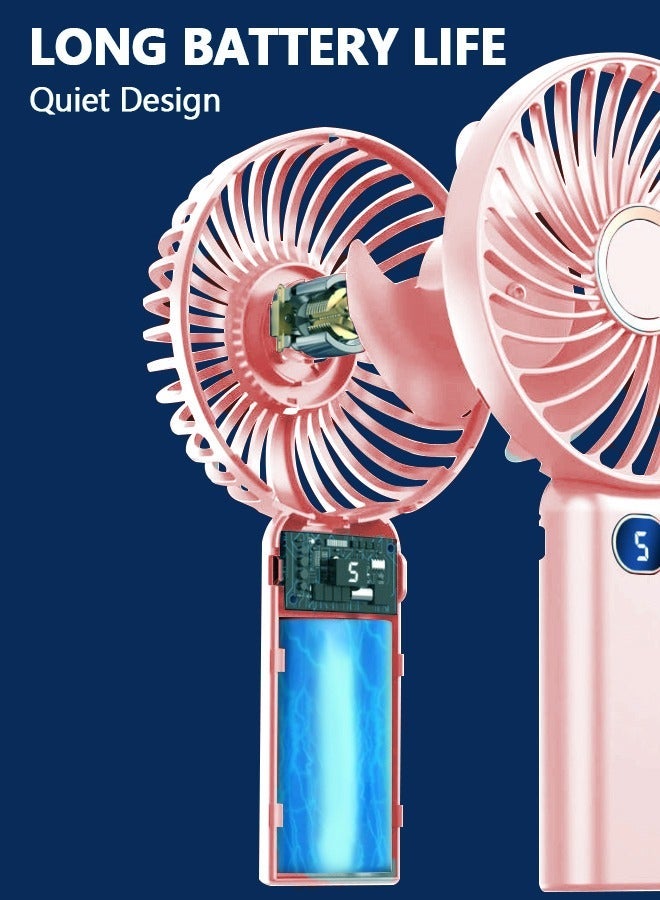 SUCITY Portable Handheld Fan - 5 Gear Personal Fan - Mini Multifunctional Digital Display Silent Fan - Long Endurance Pocket Fan - Image 3