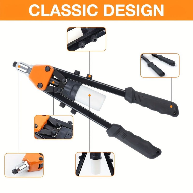 Professional Hand Riveter Tool Kit with 5 Rivet Heads - Image 4