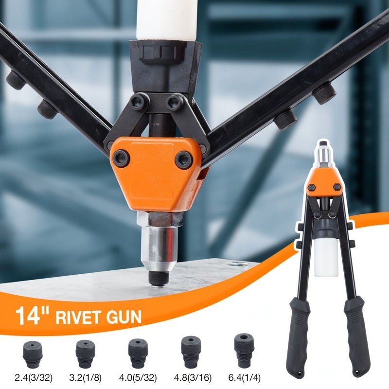 Professional Hand Riveter Tool Kit with 5 Rivet Heads - Image 2