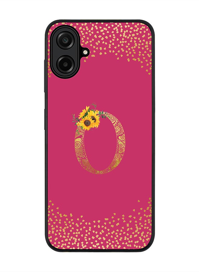 Stylizedd For Samsung Galaxy A07 4G Case,Slim fit Camera Protection, Shockproof Thin Phone cover  - Custom Floral Monogram - O ( Deep Pink )