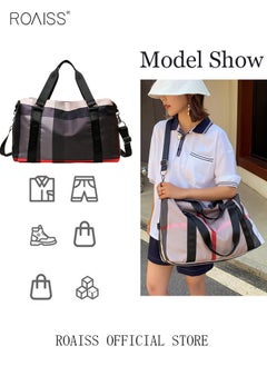 roaiss Functional Sports Fitness Handbag with Dry and Wet Separation Large Capacity Design Business Trip and Boarding Short Distance Travel Bag  - Image 5