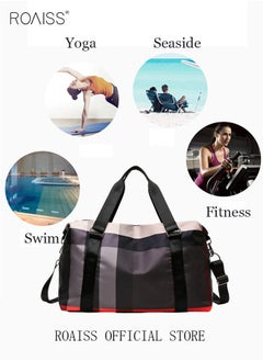 roaiss Functional Sports Fitness Handbag with Dry and Wet Separation Large Capacity Design Business Trip and Boarding Short Distance Travel Bag  - Image 3