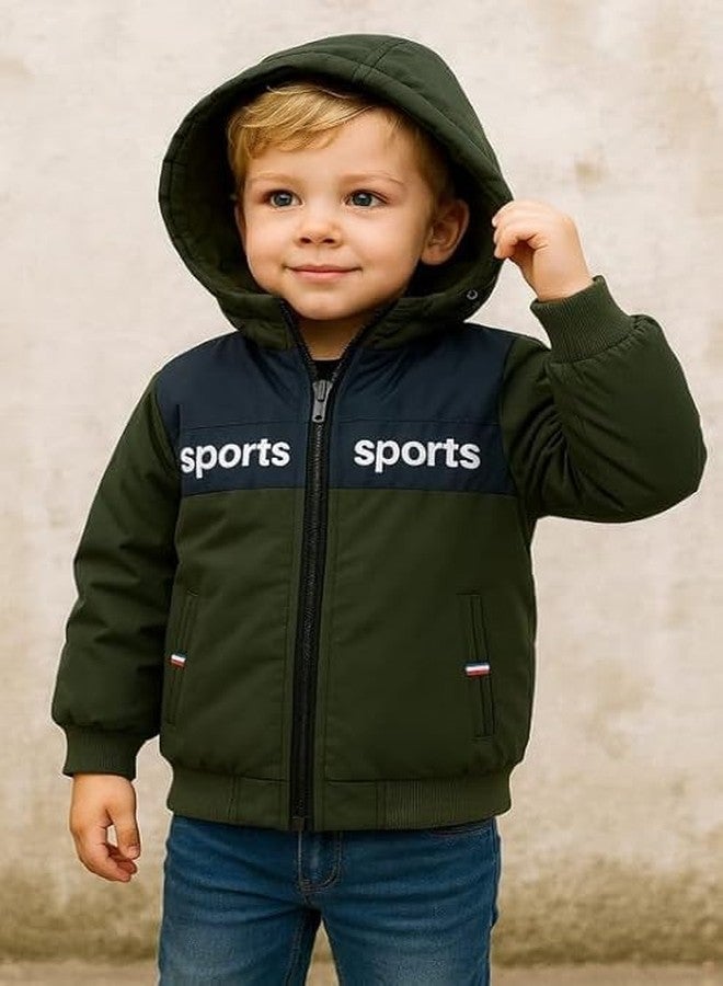 Krystle Boys Woolen Hooded Winter Jacket - Soft, Warm & Comfortable Outerwear (Green,2-3 Years) - Image 4