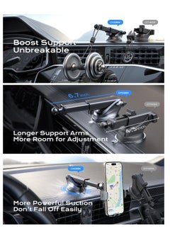 CHGeek CHGeek Wireless Car Charger, 15W Fast Charging Auto Clamping Car Charger Phone Mount Phone Holder fit for iPhone 15 14 13 12 11 Pro Max Xs, Samsung Galaxy S24 Ultra S23 S22 S21, S20, S10+, Black  - Image 5