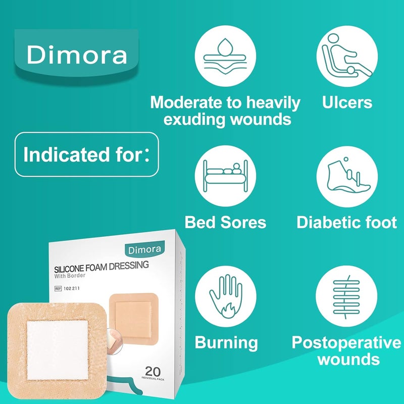 Dimora ضمادة ديمورا من السيليكون الرغوي ضمادة ديمورا من هيدروجيل الفضة 1 أونصة - Image 3
