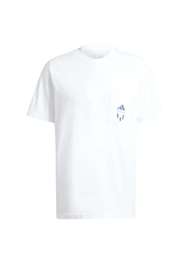 اديداس adidas Messi Icon G T White Football T-Shirts XS