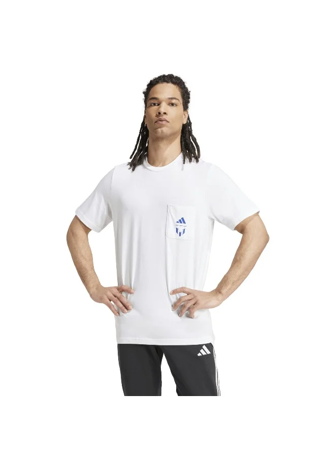 Adidas Messi Icon G T White Football T-Shirts XS