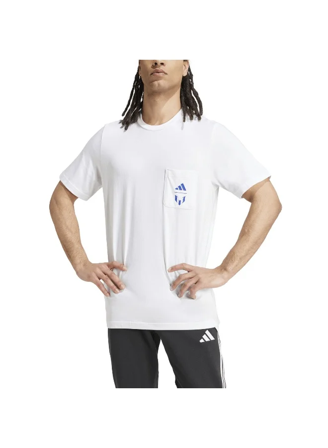 Adidas Messi Icon G T White Football T-Shirts XS