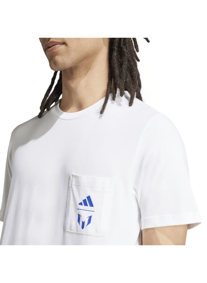 Adidas Messi Icon G T White Football T-Shirts XS