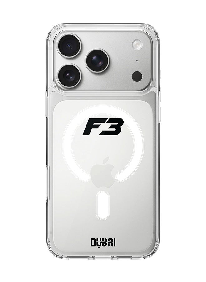 Stylizedd Classic Clear MagSafe Case for iPhone 17 Pro , Hybrid Soft Case Flexible Edges Anti Drop TPU PC Gel Thin Transparent Cover [ Designed for iPhone 17 Pro ] -  Faz3 Dubai White - Image 1
