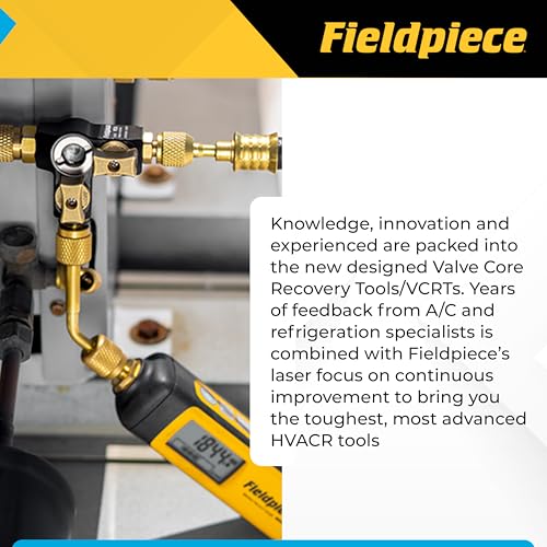 Fieldpiece - VC2G 1/4″ Valve Core Removal Tool Dual Valve with Sight Glass - Vacuum-Rated 20 microns & A2L Compatible - HVAC Tools - Image 3