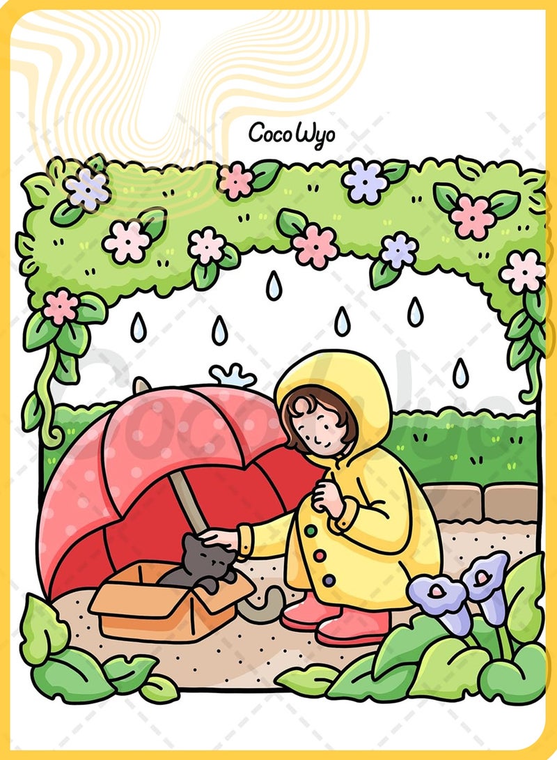 She&Little Girl Moments Coloring Book, 40 Pages, Cozy Spaces Series, Hand Drawn Daily Life Scenes, Single Sided, Travel Friendly - Image 4