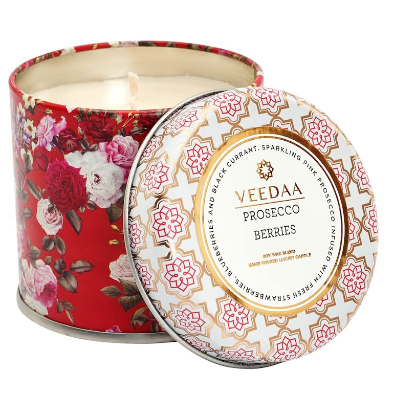 VEEDAA مجموعة هدايا الشموع المعطرة من VEEDAA 600 جرام لليلي والأوركيد الأسود و300 جرام من توت بروسيكو - Image 3