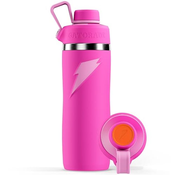 Gatorade 'Overtime' 22oz Stainless Steel Water Bottle, Twist Cap, Pink - Image 1