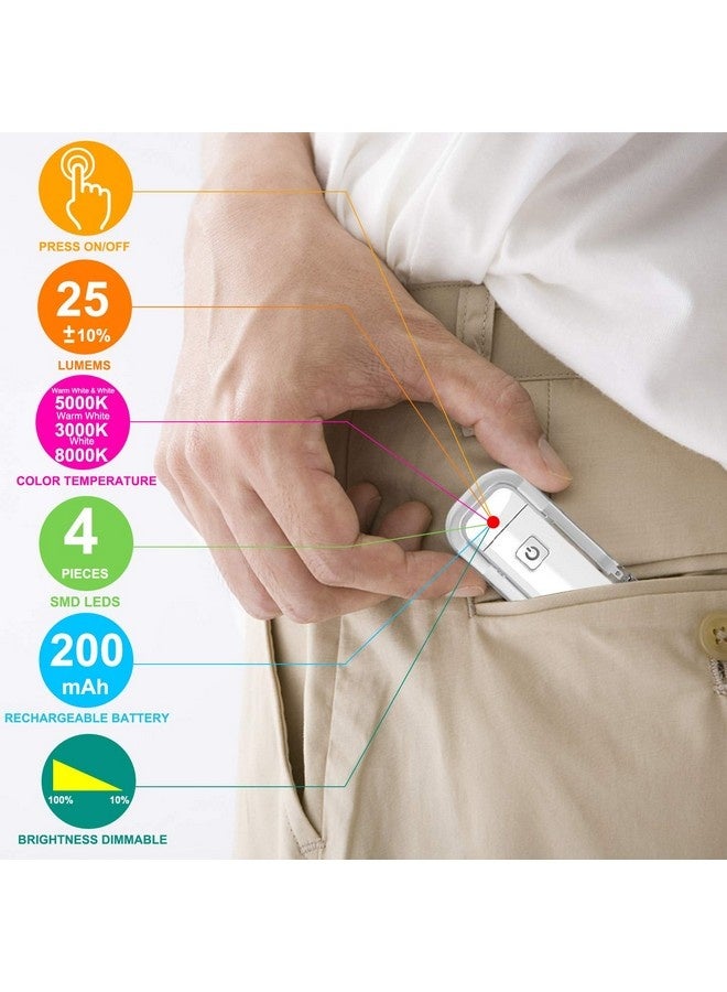 Beauenty Book Reading Light Rechargeable Book Light,Reading Lights for Books in Bed,LED Clip on Reading Light, Small Book Light for Kids, Brightness Adjustable for Eye Protection-White - Image 5