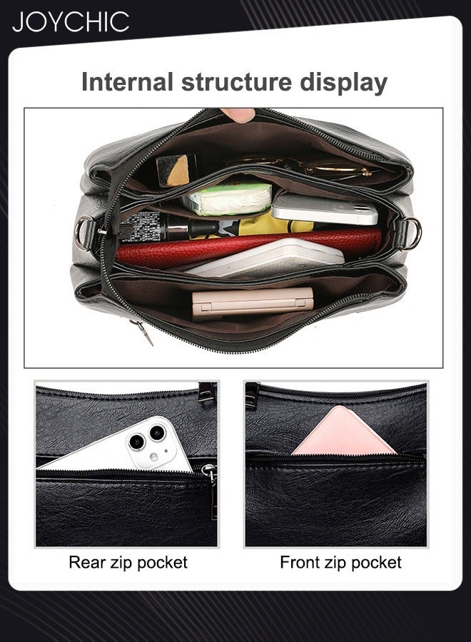 Joychic Women Crossbody Bag Waterproof Wearresistant Shoulder Bag Large Capacity Faux Leather Crossbody Pack with Adjustable Strap - Image 2