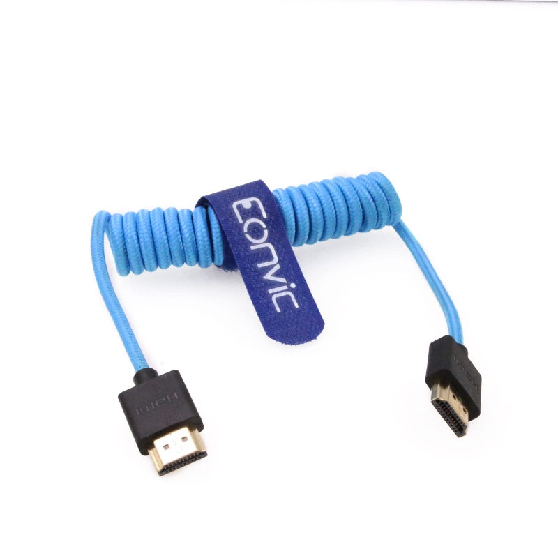 Eonvic 2.1 HDMI Coiled Cable 8K HDMI to HDMI Cable High Speed Thin HDMI Male to Male Extender Braided Coiled Cable for Atomos Ninja V, Sony a7siii, Portkeys BM5 Monitor - Image 3