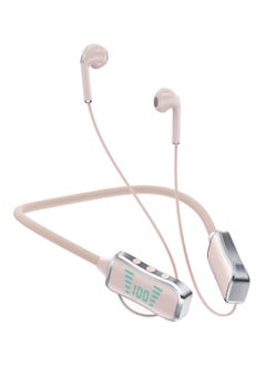 KIN Kin KL50 Bluetooth Neckband Earphones 48H Playtime With LED Display TF Card Slot Multi Functional Button Control Beige  - Image 1