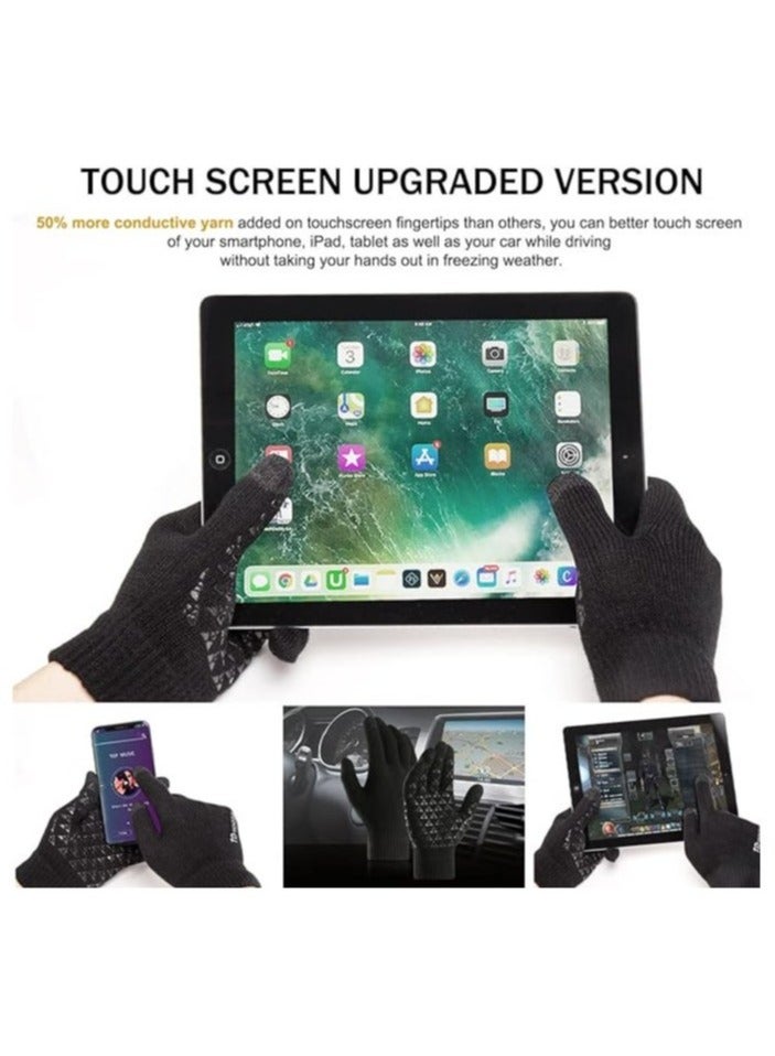 Winter Gloves, Touch Screen Warm Gloves With Thermal Soft Knit Lining - Image 2