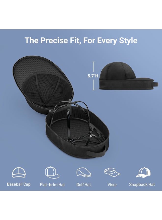 AOODA Hat Travel Case for Baseball Caps, Cap Carrier with Plastic Holder & Carrying Handle, Holds up to 6 Caps Hat Bag for Luggage, Suitcase (Black) - Image 5