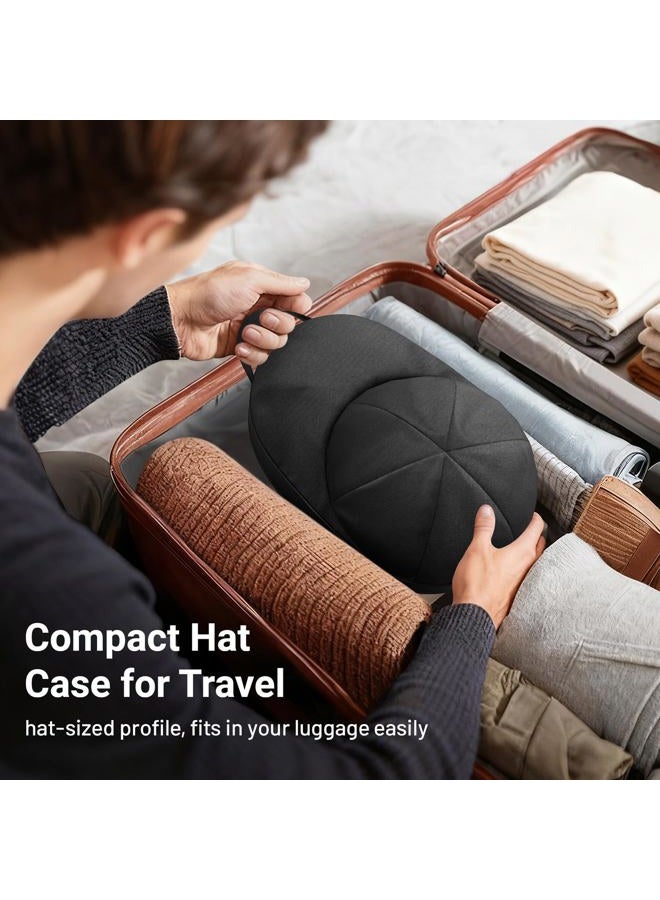 AOODA Hat Travel Case for Baseball Caps, Cap Carrier with Plastic Holder & Carrying Handle, Holds up to 6 Caps Hat Bag for Luggage, Suitcase (Black) - Image 3